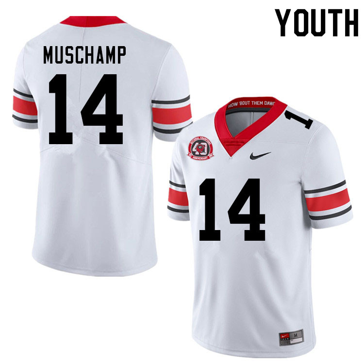 Youth #14 Jackson Muschamp Georgia Bulldogs Nationals Champions 40th Anniversary College Football Je - Click Image to Close